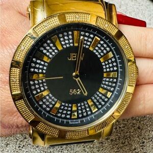 JBW 562 Men's Diamond Dial Crystal Gold Steel Watch